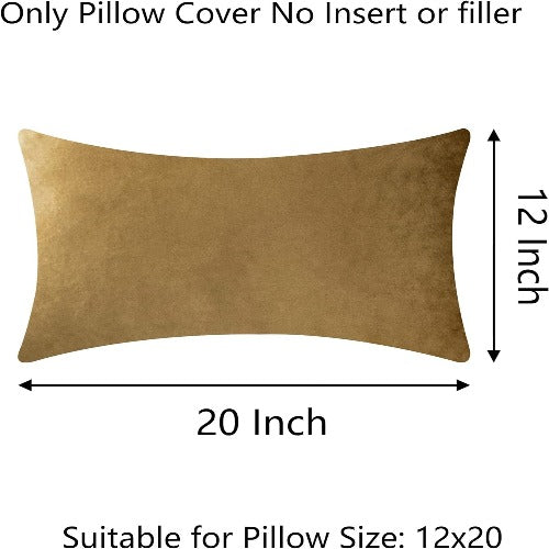 Gold Velvet Throw Pillow Covers 12x20 inches (set of 2)