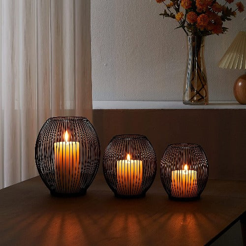 Metal Candle Holder Set (2 Piece Set)