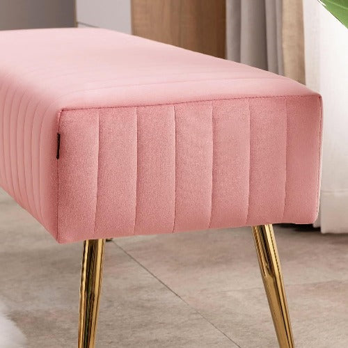 Pink Velvet Bench