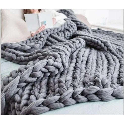 Chunky Weighted Knit Throw Blanket