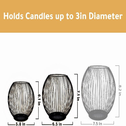 Metal Candle Holder Set (2 Piece Set)