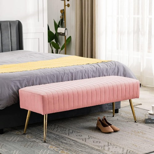 Pink Velvet Bench