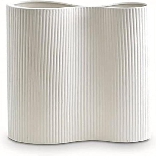 Luxe Infinity White Vase, 9” 