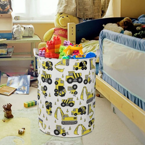 Kids Laundry Basket- Construction Vehicles 