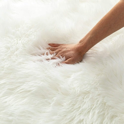 round Rug White Circle Rugs 4 Ft Boho Christmas Tree Rugs Super Soft Fuzzy Area Rug Boho Floor Mat Throw Carpet for Office Living Room Kids Room