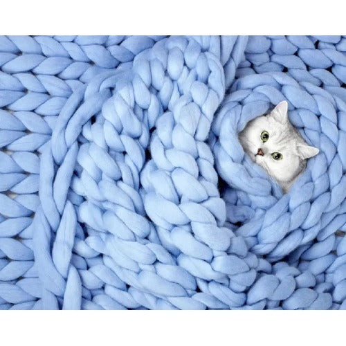 Chunky Weighted Knit Throw Blanket