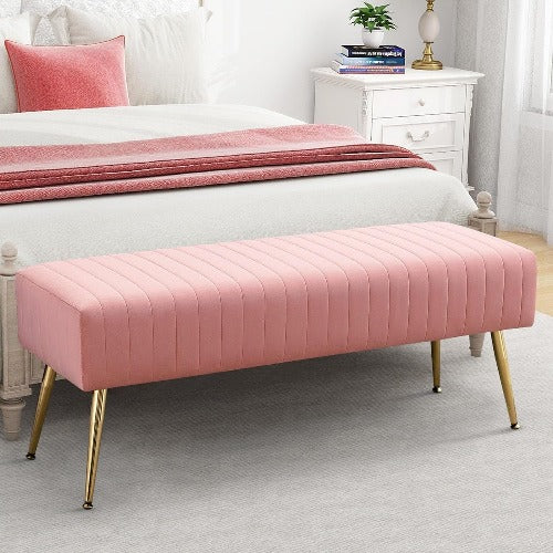 Pink Velvet Bench