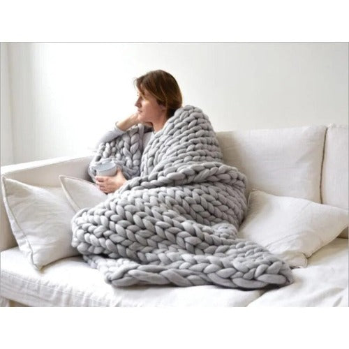 Chunky Weighted Knit Throw Blanket