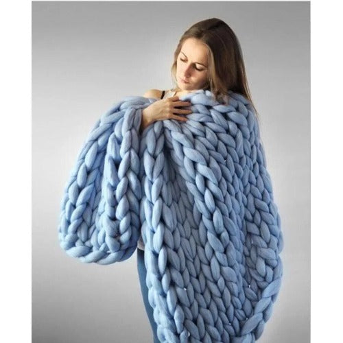 Chunky Weighted Knit Throw Blanket