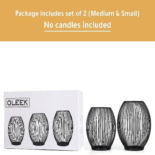 Metal Candle Holder Set (2 Piece Set)