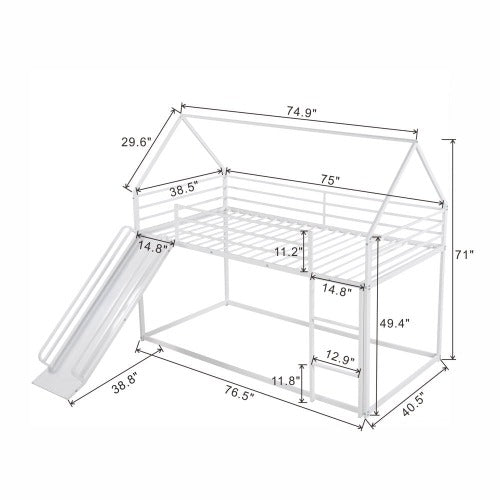 Twin Bunk Bed with Ladder 