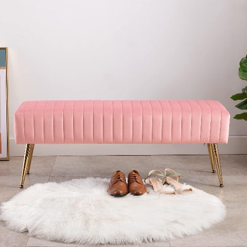 Pink Velvet Bench