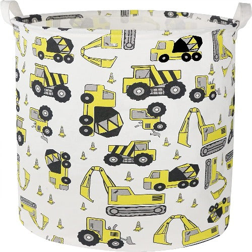 Kids Laundry Basket- Construction Vehicles 