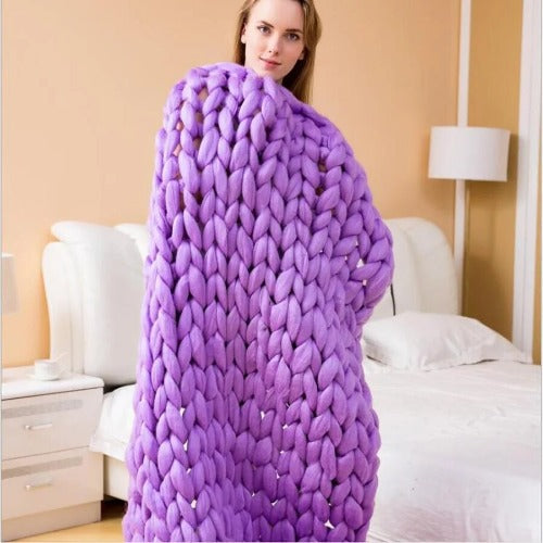 Chunky Weighted Knit Throw Blanket