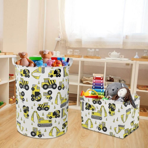 Kids Laundry Basket- Construction Vehicles 